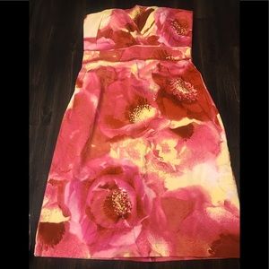 Strapless Floral Dress